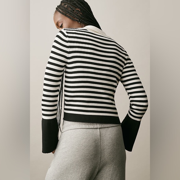 Anthropologie Maeve Bell-Sleeve Polo Sweater - Picture 3 of 8